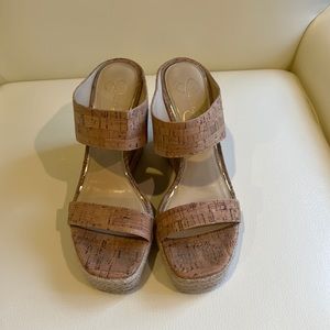 Jessica Simpson platform cork wedge sandals. Worn 1x!